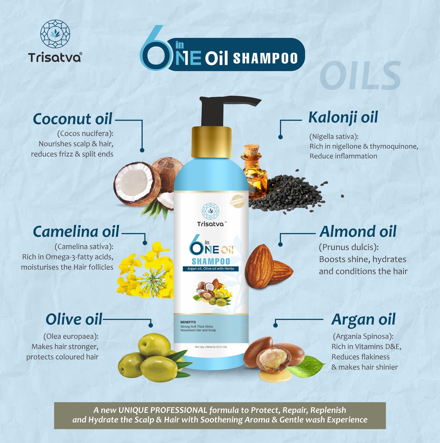 Trisatva 6-in-1 Oil Shampoo